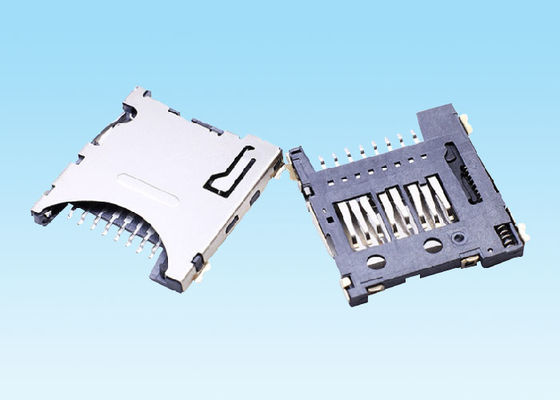 Микро- тип ультратонкое высокотемпературное сопротивление нажима Пин СМТ соединителя карты памяти 8 СД ТФ